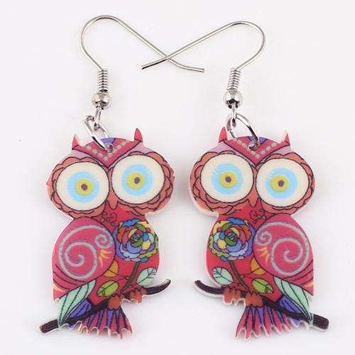 "Psychedelic Owls" Earrings