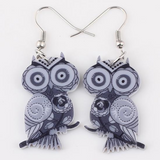 "Psychedelic Owls" Earrings