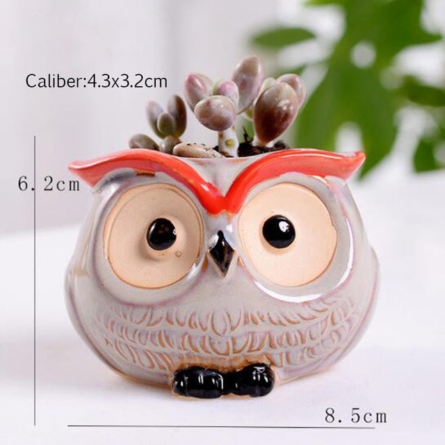 "Charline" Owl Flower Pot